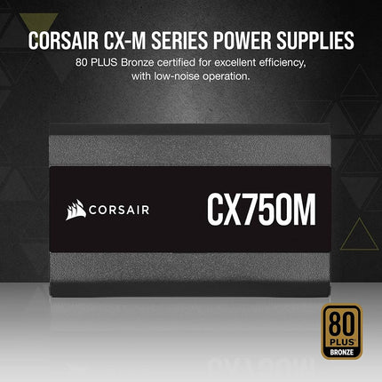 Corsair CX-M Series, CX750M, Modular Power Supply, 80 Plus Bronze