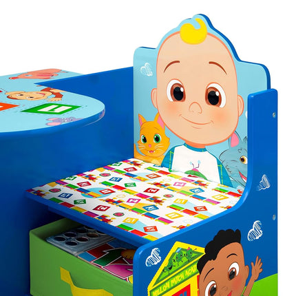 Escritorio con silla y compartimento de almacenamiento para niños de Delta - Certificado Greenguard Gold, CoComelon