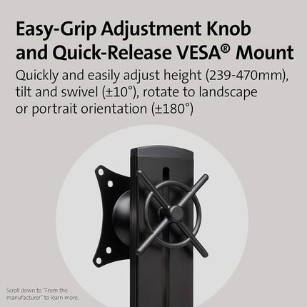 Kensington Smartfit Space Saving Single Monitor Arm Black K55512WW