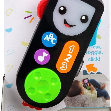 Fisher-Price Laugh & Learn Stream & Learn Remote, Electronic Pretend TV Remote Toy with Lights and Educational Content for Infants and Toddlers