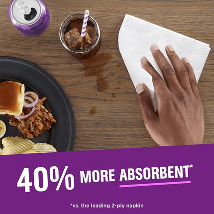 Vanity Fair Everyday Extra Absorbent Premium Paper Napkin, 80 Count, Dinner Napkin for Messy Meals