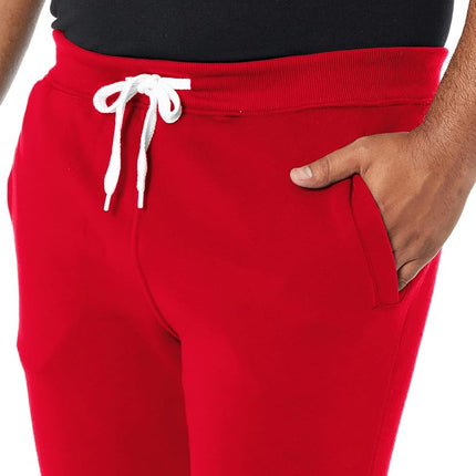 Southpole Men's 1570 Basic Active Fleece Jogger Sweatpants, Red, Medium