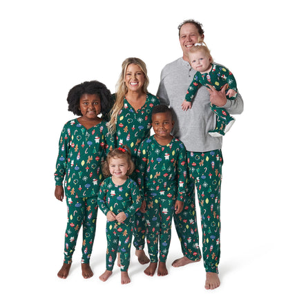Gerber Baby Neutral Holiday Family Pajamas, Green,