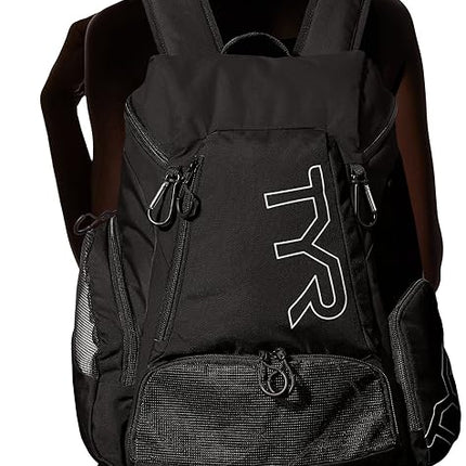 TYR Unisex Alliance Backpack - Black/Black, 45 Litre