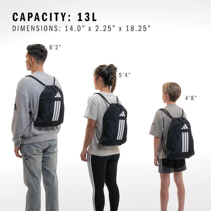 adidas Alliance Sackpack – Drawstring Backpack Small Bag for Men and Women, White/Black, One Size
