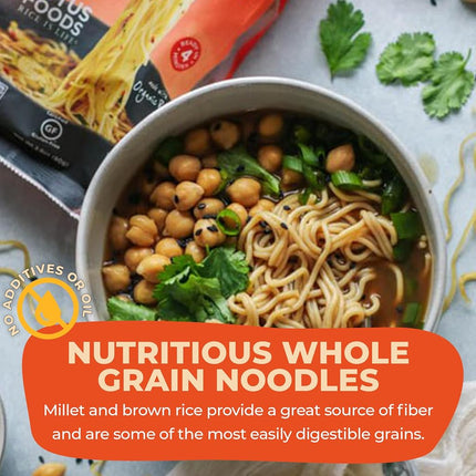 Lotus Foods Millet and Brown Rice Ramen with Miso Soup, Low Sodium, 2.8 oz, 10 Count