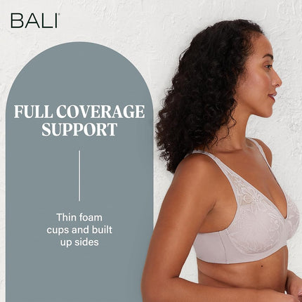 Bali Women's Breathe Modal T-Shirt, Breathable Wireless, Full-Coverage Convertible Bra, 1 inches, Gloss, L