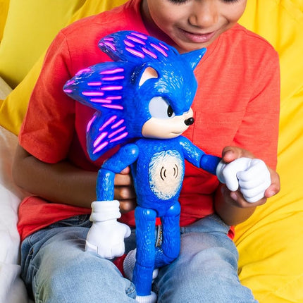 Sonic The Hedgehog 3 Ultimate Talking Sonic 12-Inch Figure, Features 30+ Iconic and Humorous Phrases and Sounds from The Movies, Light-Up Eyes and Quills