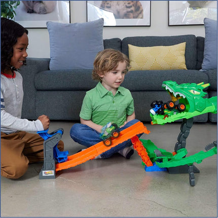 Hot Wheels Monster Trucks Sharks vs. Dinos Dragon Destruction Playset
