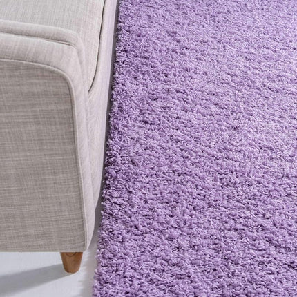 Unique Loom Solid Shag Collection Lilac 3 x 5 Area Rug (3' 2" x 5' 2")