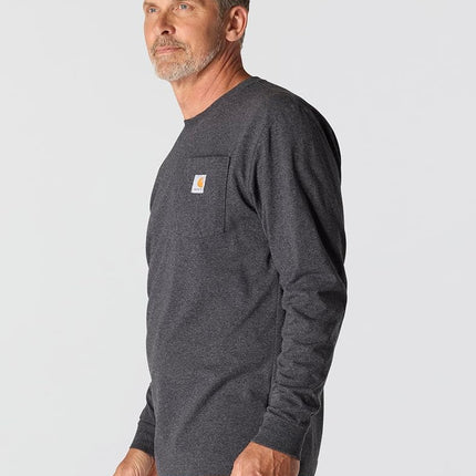 Carhartt Men's Big Tall Workwear Pocket Jersey K126 Long Sleeve T Shirt, Carbon Heather, 3XL UK