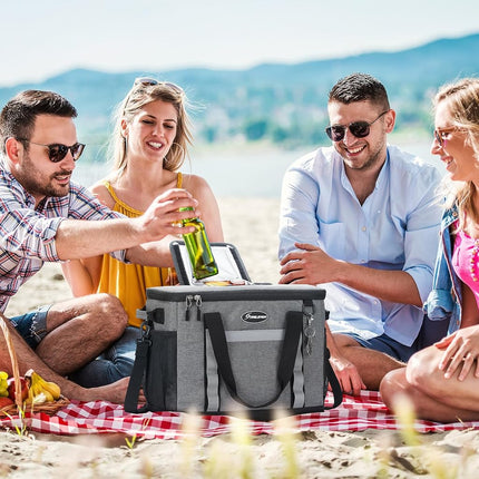 Maelstrom Soft Cooler Bag, Collapsible Leakproof Cooler for 55 Cans � Portable Ice Chest for Camping, Beach, Road Trips & Grocery Shopping, Gray