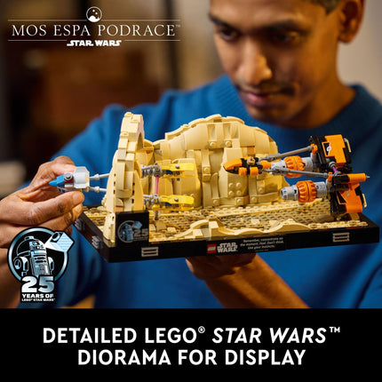 LEGO Star Wars : Diorama de la course de pods de Mos Espa de La Menace fantôme, modèle à construire et exposer pour adultes, cadeau de fan de Star Wars avec le Podracer d'Anakin Skywalker, décoration de collection du 4 mai, 75380