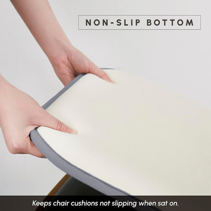Elegant Comfort 4 Pack Chair Cushion Covers - Skid-Proof Rubber Backing - 16 x 16 Inch - Thick Dining Square Shape Seat Covers - Comfortable Textured Chair Pads with Ties - Mosaic Pattern, Gray