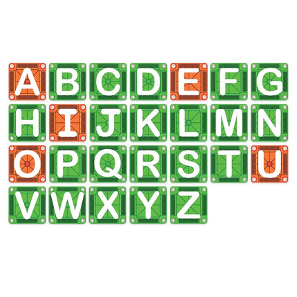 Magna-Tiles microMAGS Learn Letters 56-Piece Magnetic Construction Set, The Original Magnetic Building Brand