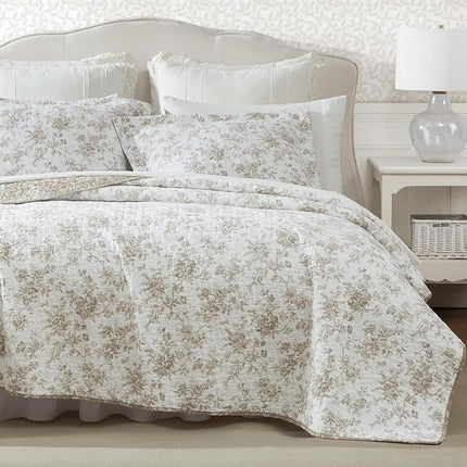 Laura Ashley - King Quilt Set, Reversible Floral C