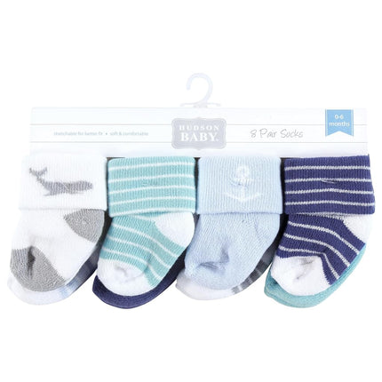 Hudson Baby Chaussettes riches en coton éponge unisexe pour nouveau-né, baleine grise, 0-6 mois, baleine grise, 0-6 mois