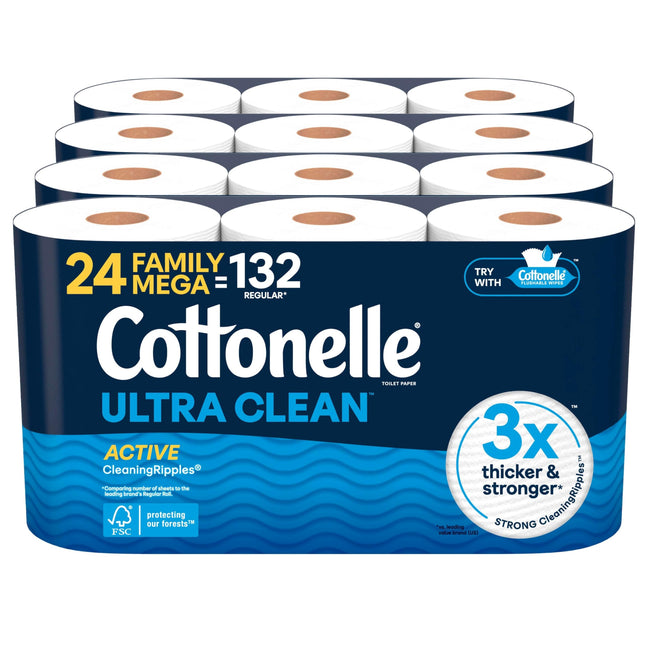 Cottonelle Ultra Clean Toilet Paper with Active Cl