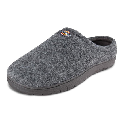 Chaussons en mousse à mémoire de forme Dickies pour hommes, ouverts et fermés à l'arrière, avec semelle intérieure/extérieure, feutre gris, XX-Large