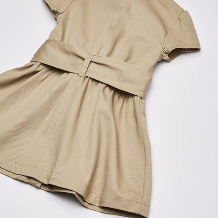 French Toast Robe Safari à Manches Courtes pour Fille, Kaki Beige, 10