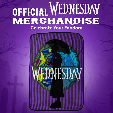 Silver Buffalo Wednesday Addams Family, Fleece Throw Blanket, 45x60in