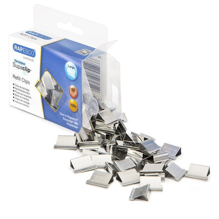 Rapesco Supaclip 60 Kit with Dispenser and 100 Stainless Steel Refill Clips (1300)