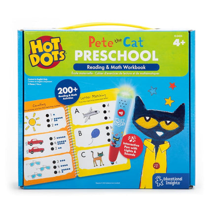 Educational Insights Hot Dots Pete The Cat Preschool Reading & Math - Preschool Learning Activities for Kids Ages 4+