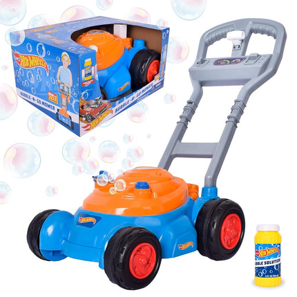 Hot Wheels™ Bubble Lawn Mower for Toddlers, Bubble Blowing Machines, Indoor/Outdoor Gardening Toy, Birthday Gift for Prechool Girls and Boys, No Batteries Required, Includes Bubble Solution, 2+