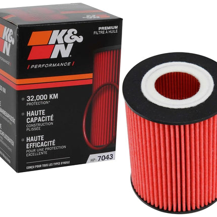 K&N Premium Oil Filter: 20,000 Mile Engine Protection, High Capacity/High Efficiency: Compatible with 2016-2023 FORD/LAND ROVER: (See Product Description for Select Models) HP-7043