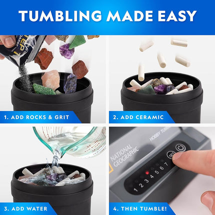 NATIONAL GEOGRAPHIC Rock Tumbler Media – Ceramic Media for Rock Polisher, Use with Rock Polishing Grit, Protects Rocks from Breaking, Improves Tumbling Action, Reusable, Rock Tumbling Supplies