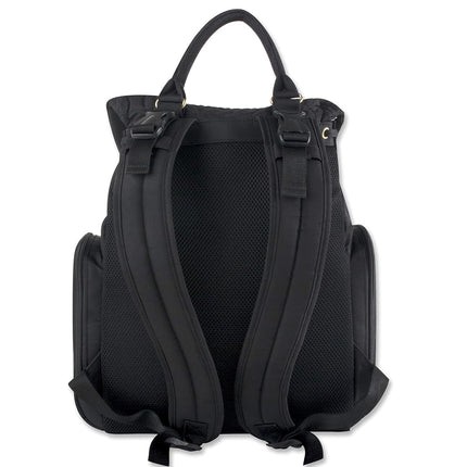 Mochila moderna de pañales acolchada y bolsa de bebé multiusos con cordón para viaje - Set de 3 piezas negro Talla: L