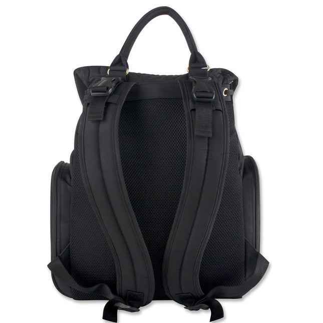 Mochila moderna de pañales acolchada y bolsa de bebé multiusos con cordón para viaje - Set de 3 piezas negro Talla: L