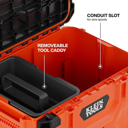 Klein Tools 54200MBX MODbox Medium Deep Tool Box, Heavy Duty Organizer with Removable Tray, Water and Debris Resistant, Stackable Module