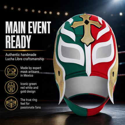 REY MISTERIO Lucha Libre Wrestling Mask (PRO - Fit) Costume Wear by Make It Count, Medium