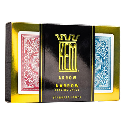 KEM Red and Blue Plastic Cards, Standard Index, Deck Size, Premium Playing Cards, Casino Grade Poker Cards, 2 Decks of Cards
