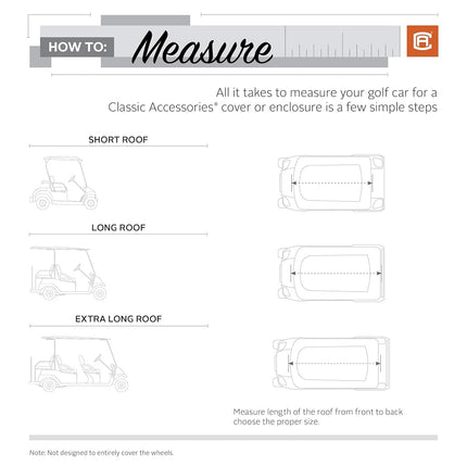 Classic Accessories Fairway Extra Long Roof 6-Person Golf Cart Quick-Fit Cover
