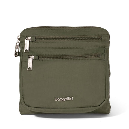 Baggallini Securtex Anti-Theft Crossbody, Thyme, O
