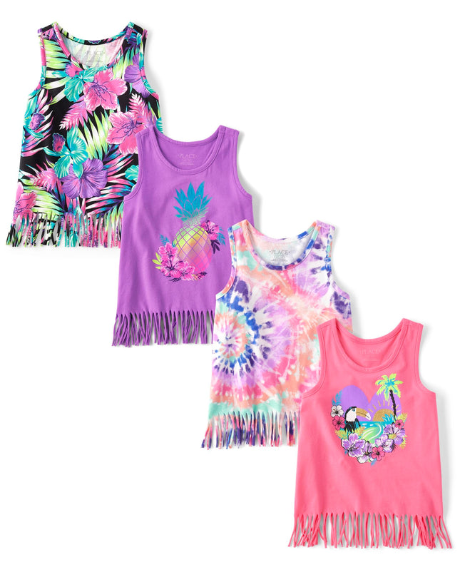 The Children's Place Girls' Graphic Fringe Tank To