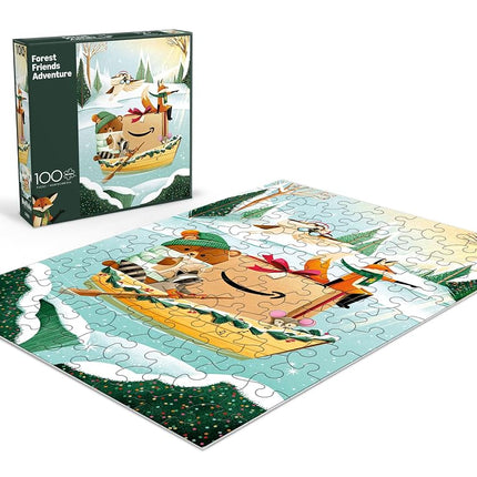 Amazon Holiday Toy Book - 100 Piece Jigsaw Puzzle from Buffalo Games - Forest Friends Adventure - Family Game Night Puzzle Fun - Finished Size is 15 x 11