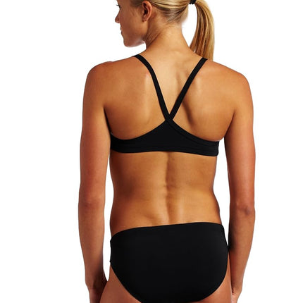 Bikini de entrenamiento TYR Solid Durafast Diamondback para mujer, Negro, XXS