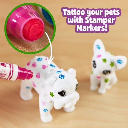 CRAYOLA Scribble Scrubbie Pets Tattoo Shop, Toy Pet Playset, Gift for Kids, Age 3, 4, 5, 6