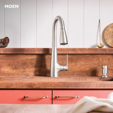 Moen 87627SRS Haelyn Single-Handle Pull-Down Sprayer Kitchen Faucet with Reflex and Power Clean, Spot Resist Stainless
