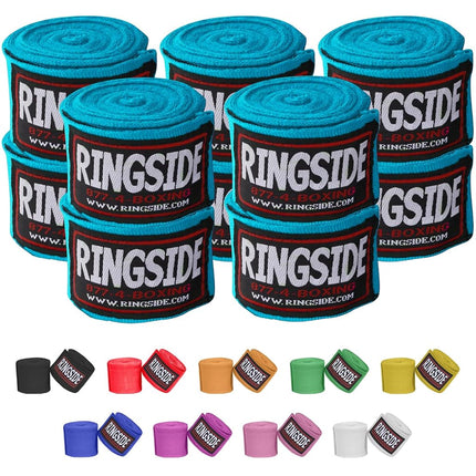 Ringside Mexican Style Boxing Hand Wraps (5 Pairs Pack), Electric Blue, 180"