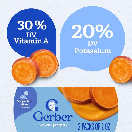 Gerber Purees 1st Foods Sweet Potato Baby Food Tubs (Pack of 8)