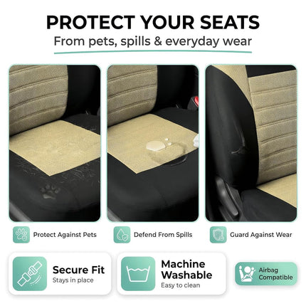FH Group Automotive Car Seat Covers Front Set Premium 3D Air Mesh Front Seat Covers, Airbag Compatible Universal Fit Interior Accessories for Cars Trucks and SUVs - Burgundy