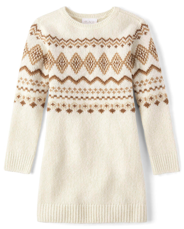 The Children's Place Girls' Big Sweater Dress, Cre