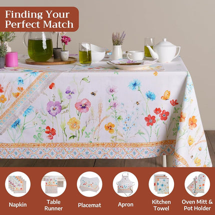 Maison d' Hermine Table Cloth Rectangle Table Reusable 100% Cotton 70"x108"