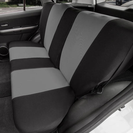 FH Group Back Seat Cloth Car Seat Cover - Universal Fit Rear Seat Covers for Cars with Rear Split Bench, Car Interior Accessories for SUV, Sedan, Van, Gray