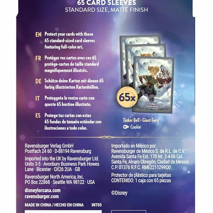 Ravensburger Disney Lorcana Trading Card Game - 65 Tinkerbell Card Sleeves - Set 8 Reign of Jafar - for Adults & Kids Age 8 Years Up - Collectable TCG