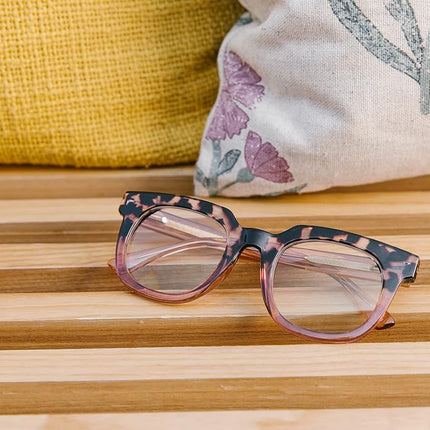 Peepers by PeeperSpecs Oprah's Favorite Women's Showbiz Oversized Blue Light Blocking Reading Glasses - Gray Tortoise/Pink +0.00, Gray Tortoise/Pink, 50